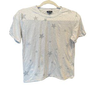 Splendid Girls Size Small Gray with Stars Short Sleeve Crew Neck T-Shirt